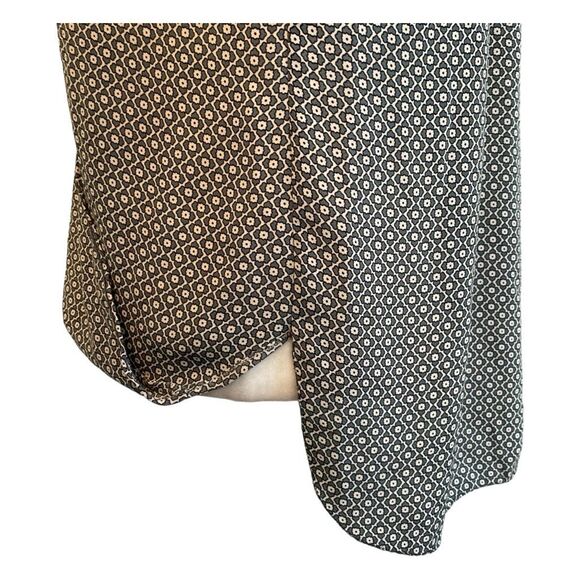 Max Studio Floral Print Blouse Blue Gray Chiffon Faux Wrap Long Sleeve V-Neck S - Picture 6 of 11